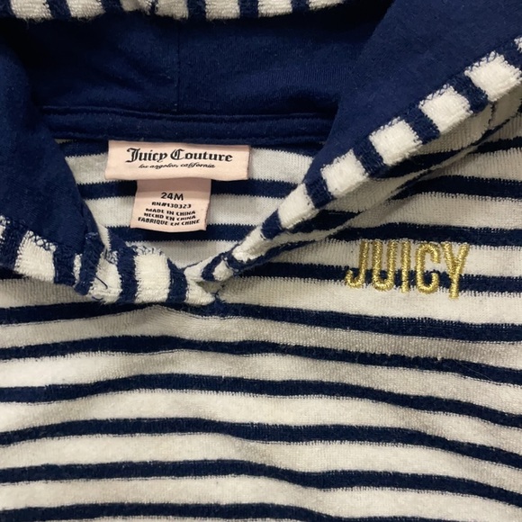 🥰 2/$20 Juicy Couture Baby Girl Blue Striped Swim Cover - Picture 2 of 4